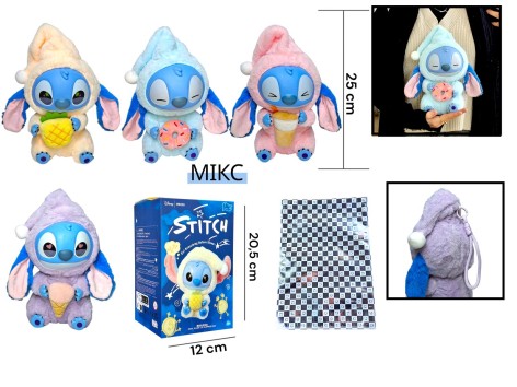 М'який брелок СТІЧ (Лабубу) з ковпаком МІКС 25 см, в кор. 