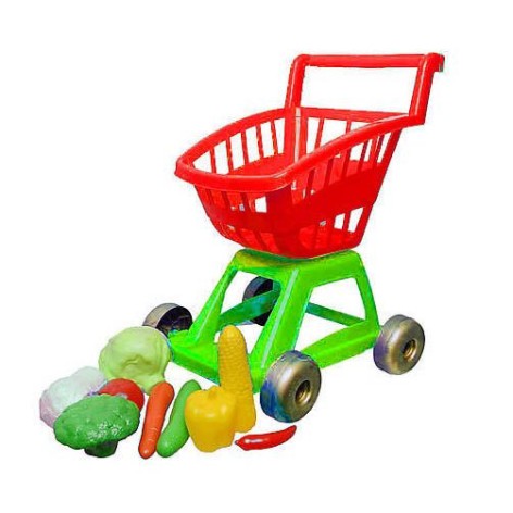 Візок з овочами, червоний+зелений, 11 предметів