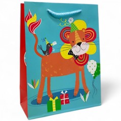 Пакет подарочный (24х18 см), лев