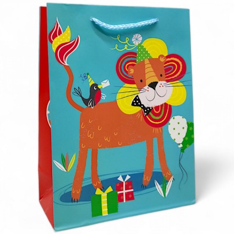 Пакет подарочный (24х18 см), лев