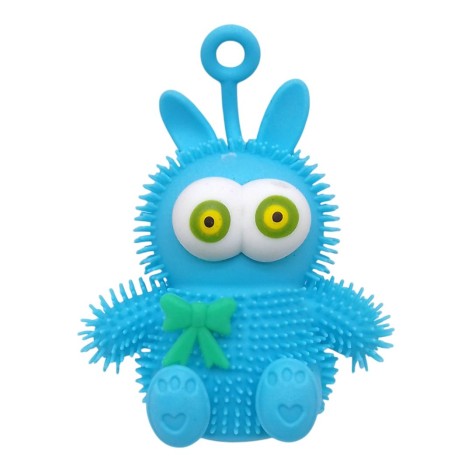 Іграшка антистрес їжачок сяючий Зайчик, 10 см (блакитний)