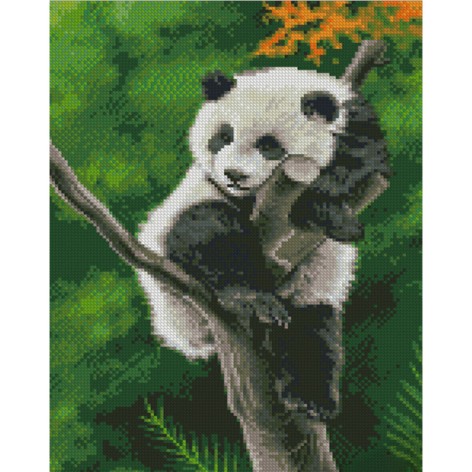 Набір для творчості алмазна картина Пандочка на дереві Strateg розміром 30х40 см (KB050)