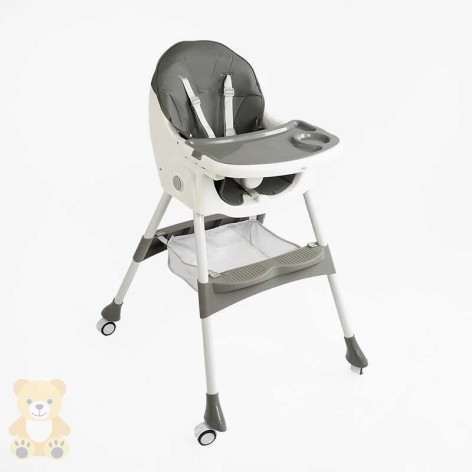 Стільчик для годування Toti сталева конструкція, матеріал тканини PU, знімний столик, опускна спинка, 4 колеса, в кор. 