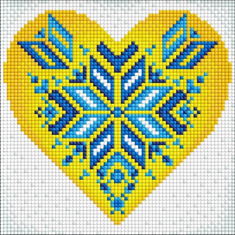 Набір з алмазною мозаїкою без підрамника "Україна у серці" 20х20см