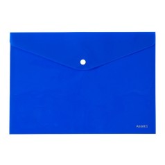 Папка на кнопці, А4, непрозора , синя