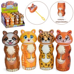 Мыльные пузыри колба-животное, 13см, непроливайка, 12шт(микс видов) /4/48/12шт в кор.24-14-20см