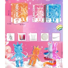 Набор для творчества единорог 15,5см (пластик), краска 2цвета, стакан, перчатки, 3 цвета, в кор-ке, 11-16,5-5,5см 