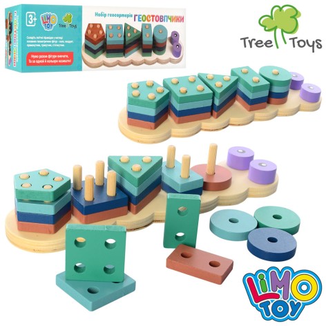 Дерев'яна іграшка Геометрика, фігурки, кор., 30-8-6 см. 