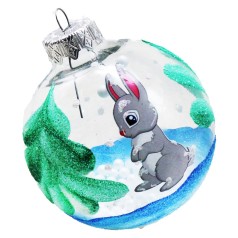 Різдвяні іграшки символ року з зайцем
