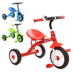 Велосипед 3 цв.EVA (12/10), 3 цвета: голубой, красный, зеленый, 72-47-65см. /3/