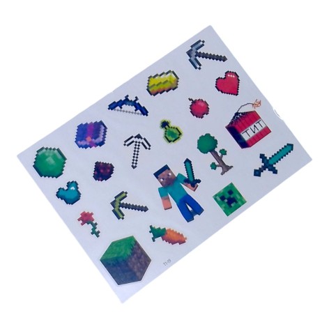 Татуювання-перебивки, тимчасові, "МАЙНКРАФТ"