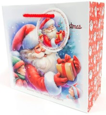 Пакет паперовий 140г/м2, НОВИЙ РІК, матова ламінація, 16х16х7 см, GB-24010  5 шт. в уп. 