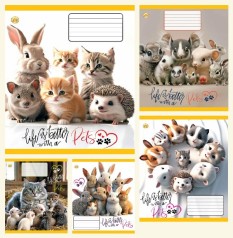 Тетрадь 12 арк. клетка Твердая ТА51105 Pets, 25/600, 5к. цена за 25 шт.