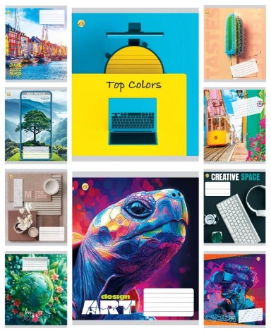 Зошит 60 арк.клітинка Тверда ТА51605 Мікс 4, 10/160  10к. ціна за 10 шт.