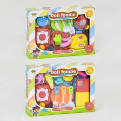 Набір іграшкового посуду 2 види, продукти, побутова техніка, в коробці