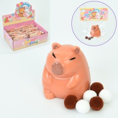 Iграшка капібара, 5,5см, антистрес, мішура,  /6/120/20шт в кор.  28,5-20-8,5см