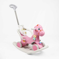Качели 2в1 каталка, родительская ручка, музыкальная игрушка, звук, подсветка, песни на английском, в п/е /8/
