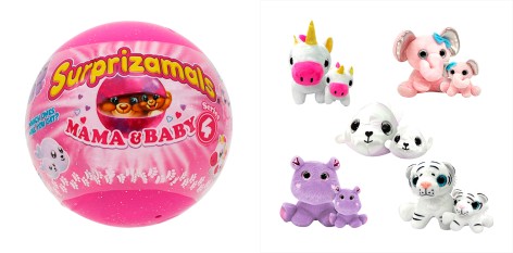 Набор мягких игрушек-сюрпризов в шаре SURPRIZAMALS S4 – МАМА И МАЛЫШ (6 видов в ассорт.)