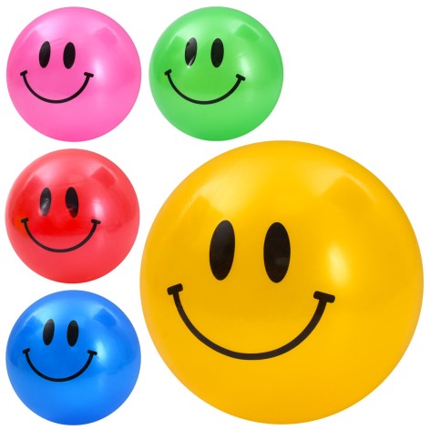 М'яч дитячий 9 дюймів, 60г, смайл, 5 кольорів /120/