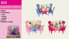 Мебель игрушечная стол, стулья, продукты, 12*10*12см