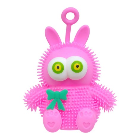 Іграшка антистрес їжачок сяючий Зайчик, 10 см (рожевий)