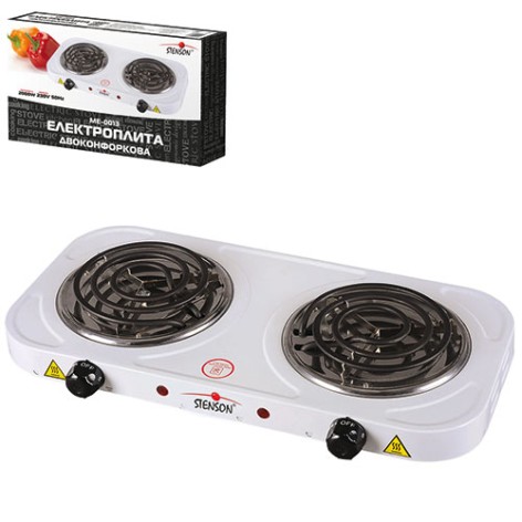 Плита електрична переносна двоконфоркова 2*1000W d140мм ME-0013S 