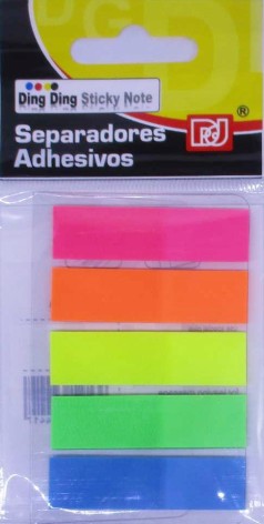 Стикер-закладка пластиковая 5 цветов неон 20л. (18*80) 4 шт. в уп.