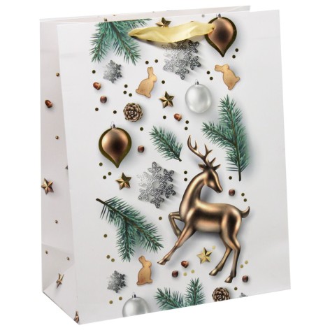 Пакет подарочный, новогодний 260 х 127 х 324 мм Вид 1