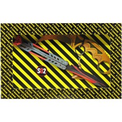 BOX Сувенирный SO-2 "Бабочка BLACK WIDOW & Керамбит GOLD"