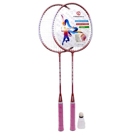 Бадминтон 65 см, в сумке  с воланом (РОЗОВЫЙ)