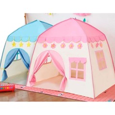 Намет будиночок, 130-100-130см, каркасний, вхід-на зав'язках, 3 вікна-сітки, 2 кольори, у сумці, 56-19-4см 