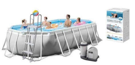 Intex Бассейн каркасный (объем:18202л, размер:503х274х122см, лестница, насос-фильтр 5678 л/ч, скиммер), в коробке