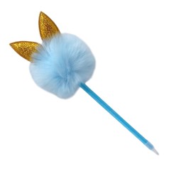 Ручка шариковая плюшевая фигурная ''Киса'', синяя (1шт) (22240)