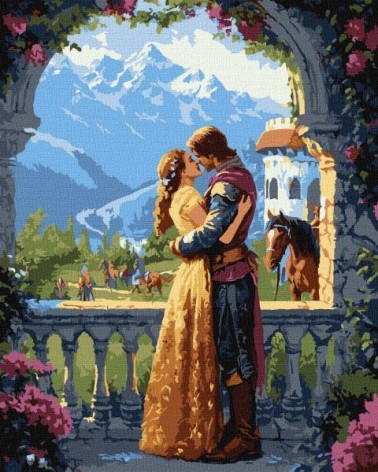 Картина по номерам - "Принцесса и рыцарь" ©art_selena_ua, 40х50см