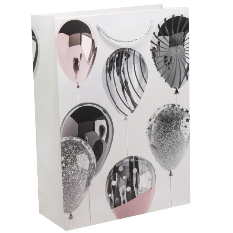 Пакет подарочный 41,5 х 30 см серебристый