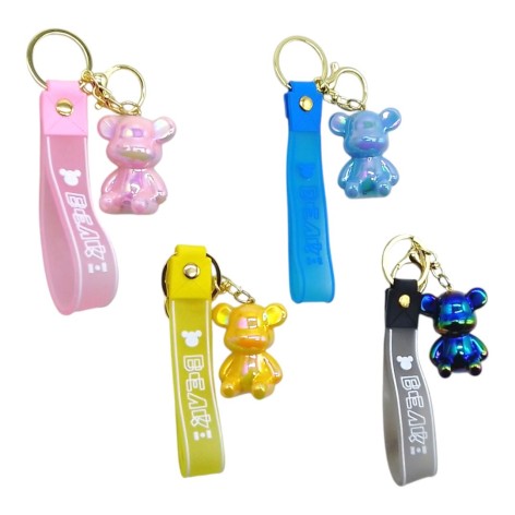 Брелок "Ведмедик Bearbrick", кільце, карабін, мікс, 1 штука