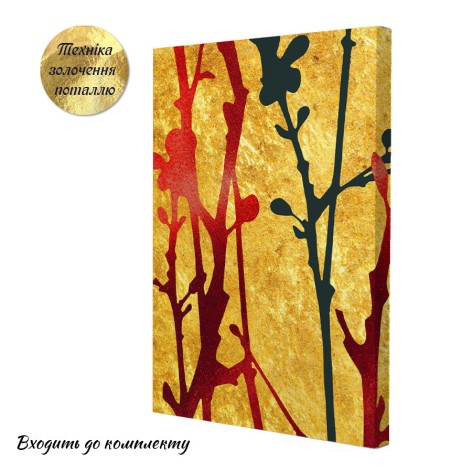 Картина с поталью по номерам Riviera Blanca Веточки в золоте 28x40 см (RB-0850)
