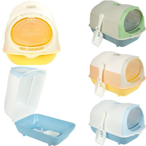 Туалет для кішок 46*33*34см з дверцятами та совком закритий 738