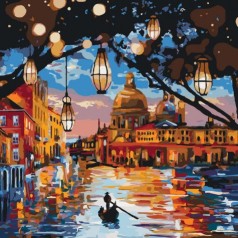 Картина по номерам Міський пейзаж "Вогні Венеції" 40*40см
