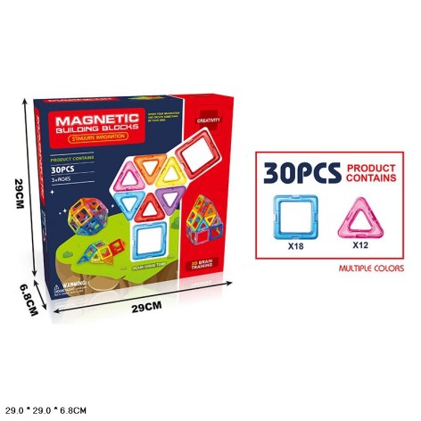 Конструктор магнитный MAGNETIC M2266-26 30дет.кор.29*6,8*29 