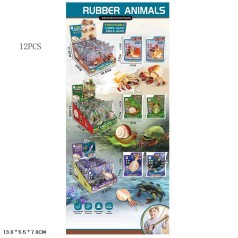 Тварина гумовая 6 видов микс,р-р планшет 13*5,5*17см /18/216/12шт в кор. 28,8*34*17,5см