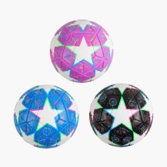 М'яч футбольний 3 види, вага 400-420 грамів, матеріал TPE, балон гумовий з ниткою, розмір №5, мікс видів 