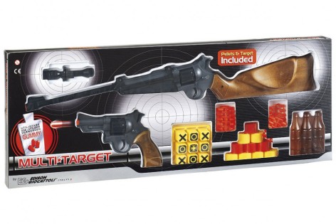 Іграшкова рушниця та пістолет Edison Giocattoli Multitarget, набір з мішенями та кульками