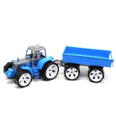 Трактор с прицепом, синий