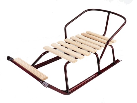 Санки дитячі з відкидною спинкою та підставкою д/ніг БОРДО (8 поперечних планок сосна) в упак.