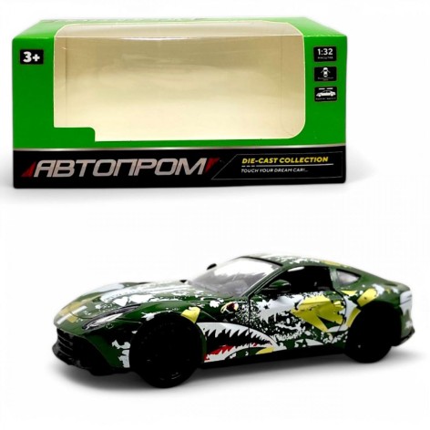 Машинка металева серії Автопром "Ferrari 599" (зелена з білим)