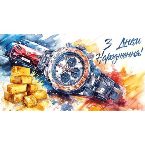 Конверт мужской "С днем рождения" 1018