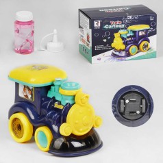 Потяг з мильними бульбашками 2 кольори на батар., 3D підсвічування, звук, пісенька англійською мовою, в кор. 