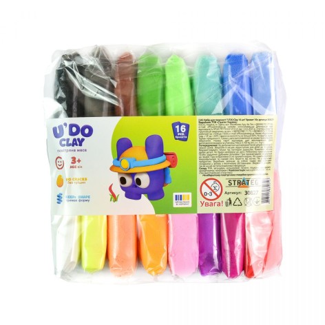 Набір для творчості "U'DO Clay 16 шт." брикет 10г