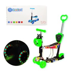 Самокат чотириколісний 5в1, салатовий (Транспортувальна упаковка)